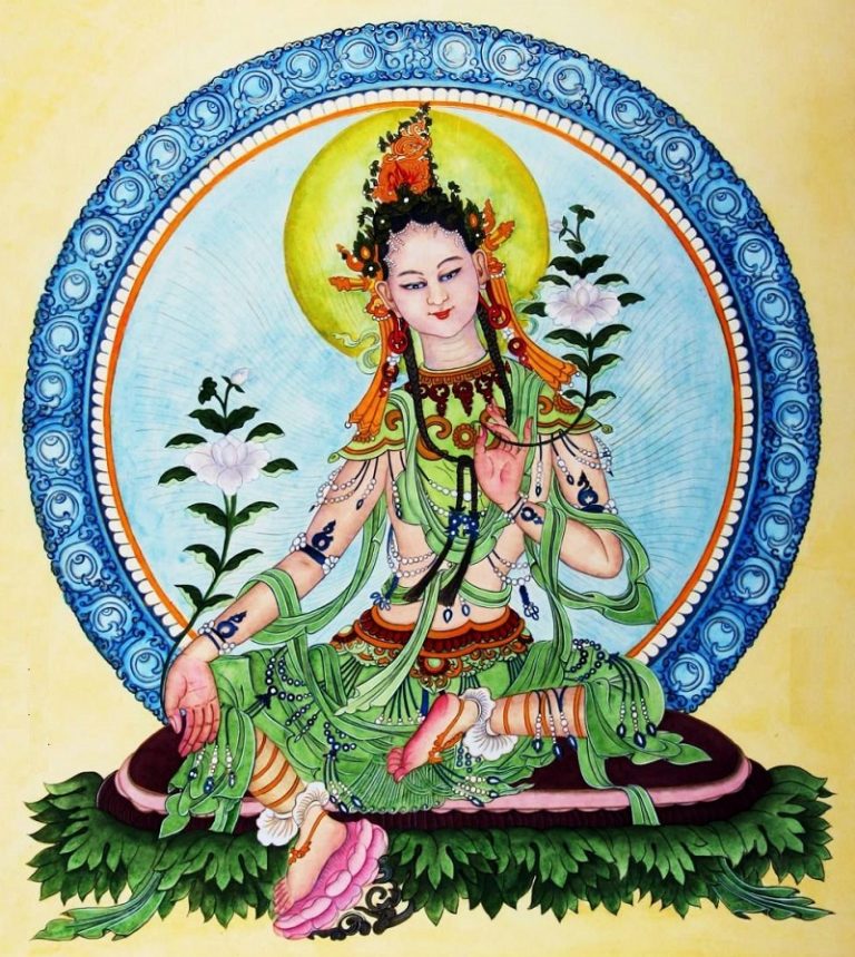 绿度母心咒的功德作用以及原文与梵文以及注音_文玩藏品